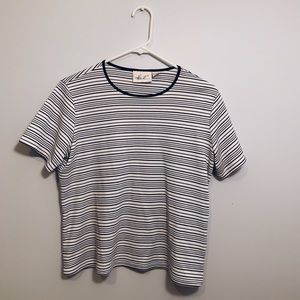 black + white striped tee shirt
